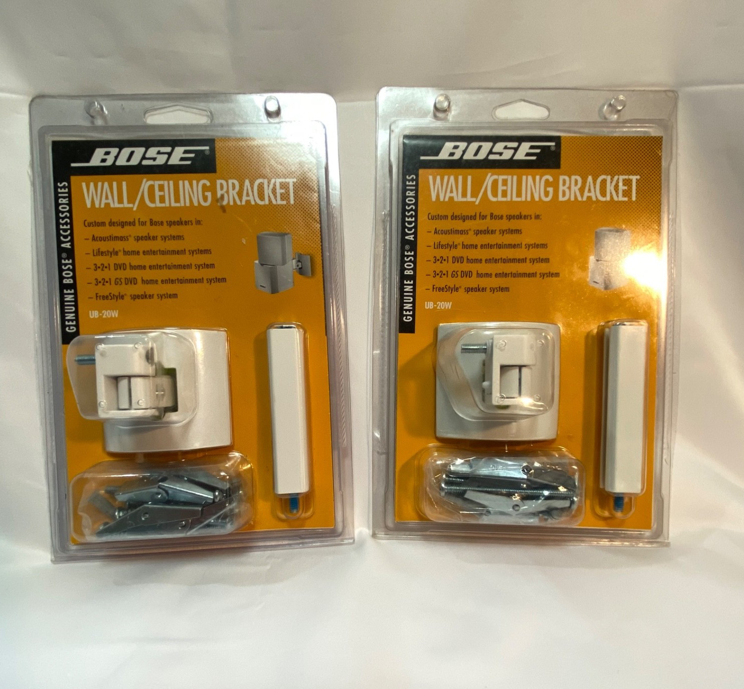Bose Wall Ceiling Bracket Speaker Mounts Brackets 2 NEW UB-20W Acoustimass  Cube