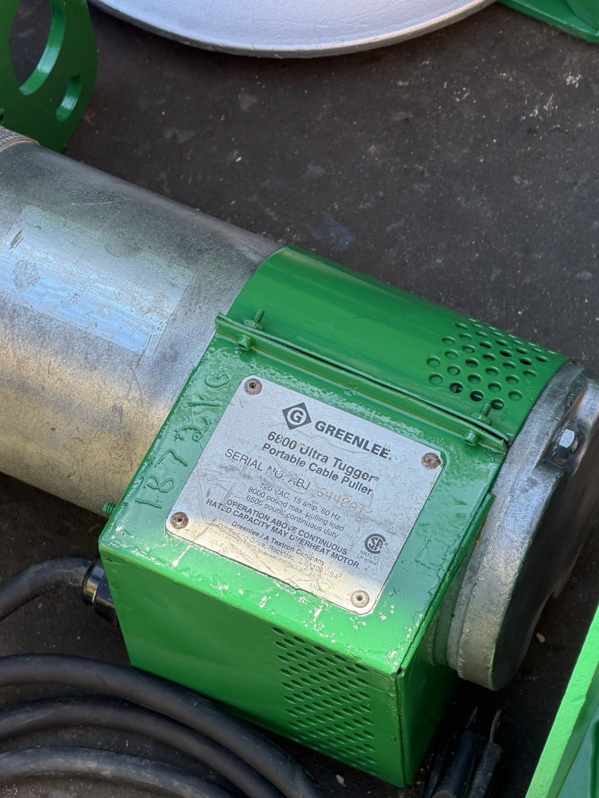 Greenlee 6805 6800 Ultra Cable Tugger Wire Puller Set 8000 Lb. Complete Tested!!