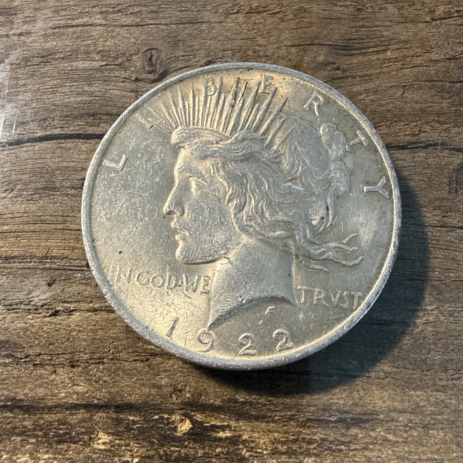 1922 Silver Peace Dollar Circulated/Ungraded Very Good Condition