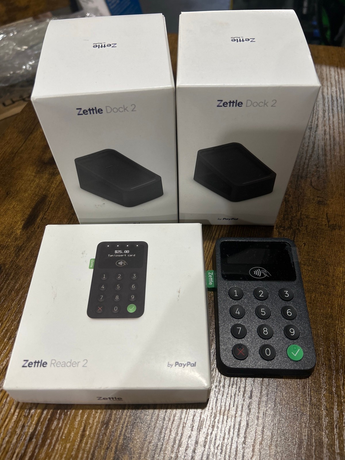 TWO Boxes Zettle Chip Reader 2 by PayPal Including Dock E3