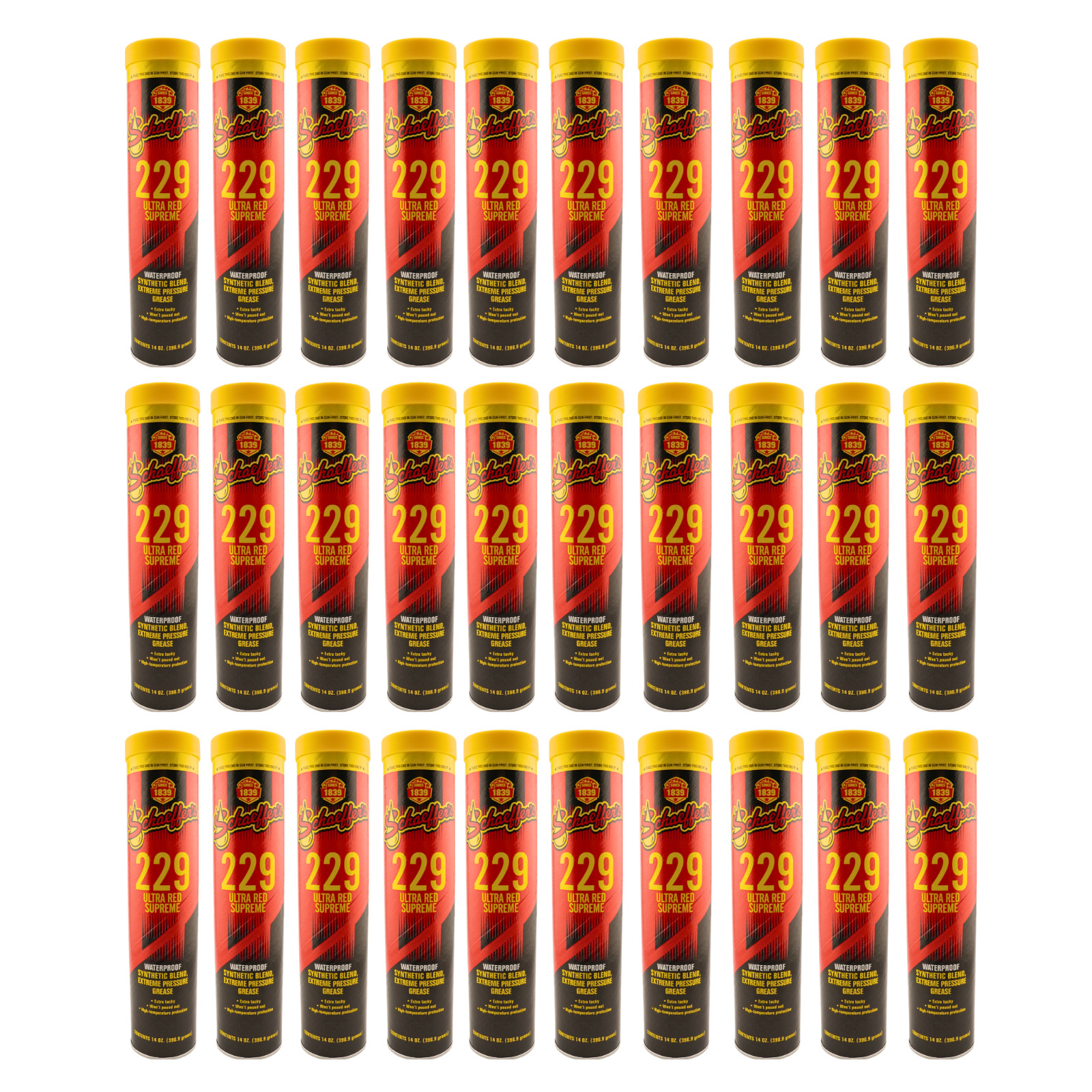 Schaeffer's 02292-029 (229) Ultra Red Grease 14oz Waterproof NLGI #2, Case of 30