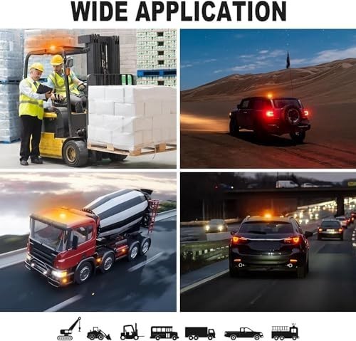 Rechargeable Amber LED Beacon Light Wireless with Remote Magnetic Emergency