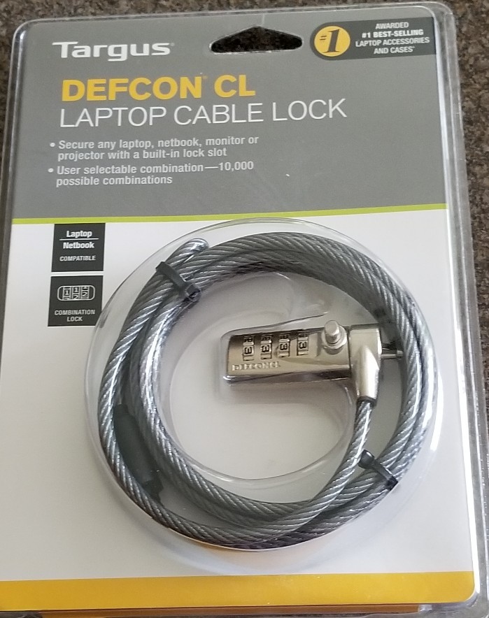 TARGUS, Defcon CL, Laptop Cable Lock, NEW