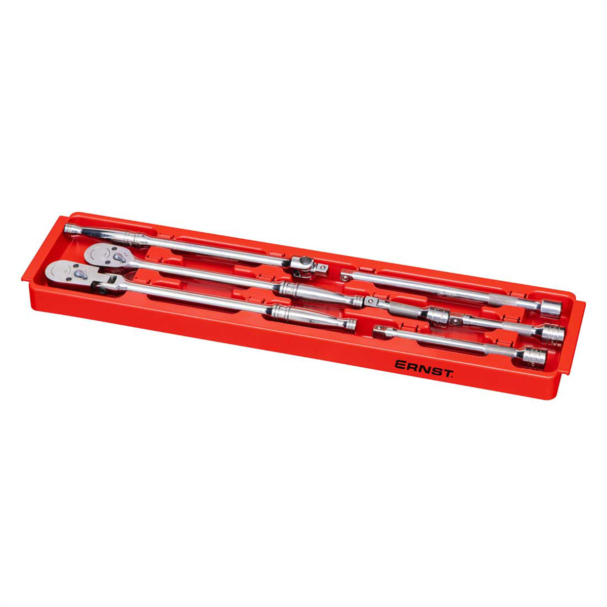 Ernst Mfg. 3/8” Ratchet and Extension Tray - Red
