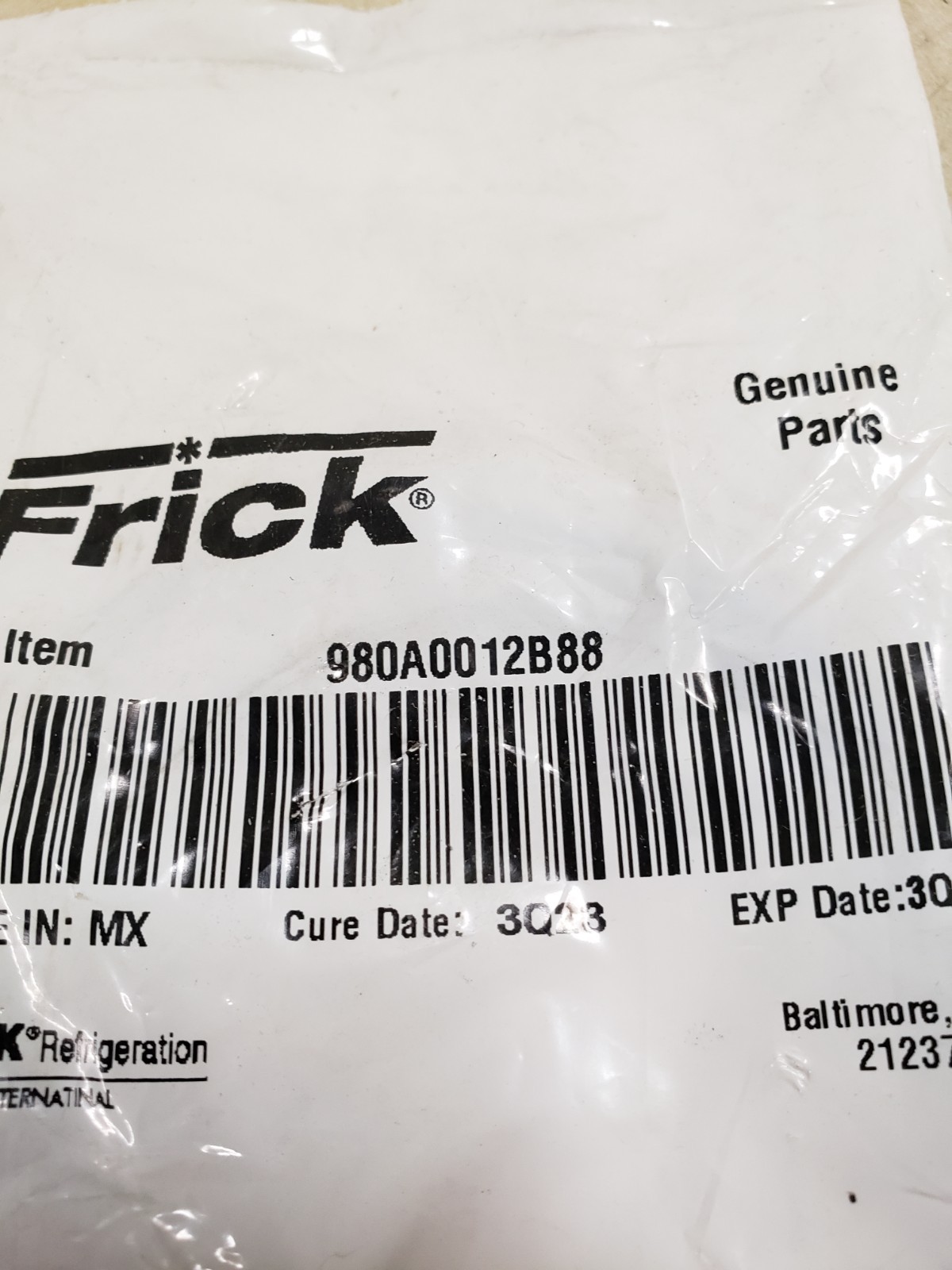 Frick O-Ring 980A0012B88