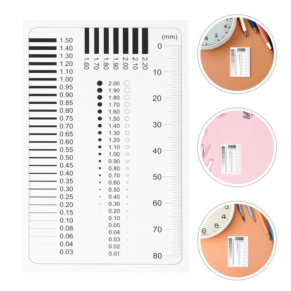 4pcs High Accuracy Transparent Measuring Ruler Diameter Line Width Gauge Crack