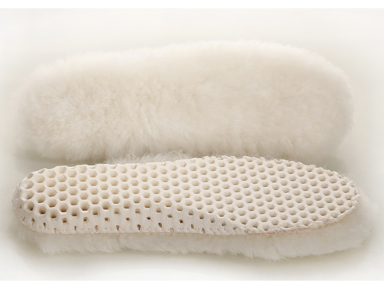 Genuine Sheepskin Wool Cushioning Shearling Honeycomb Sport Winter Insoles Women