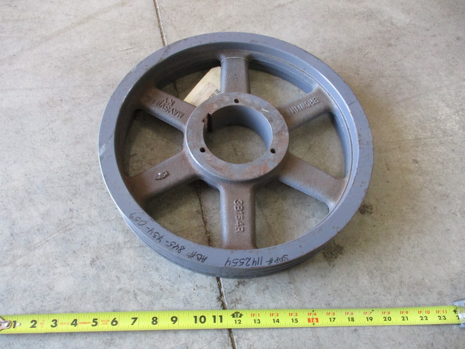 BROWNING 3B154R, V-BELT PULLEY 3 GROOVE 15.2/15.7 INCH PITCH DIAMETER, R0656