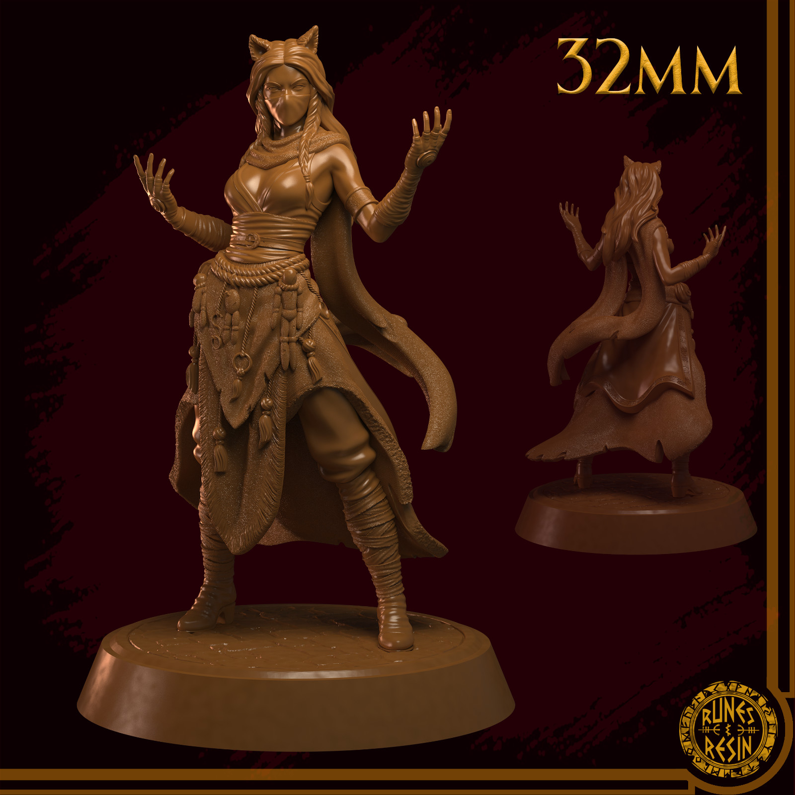 Dungeons & Dragons Playable Character Female Human Tabaxi Theya - Sorcerer