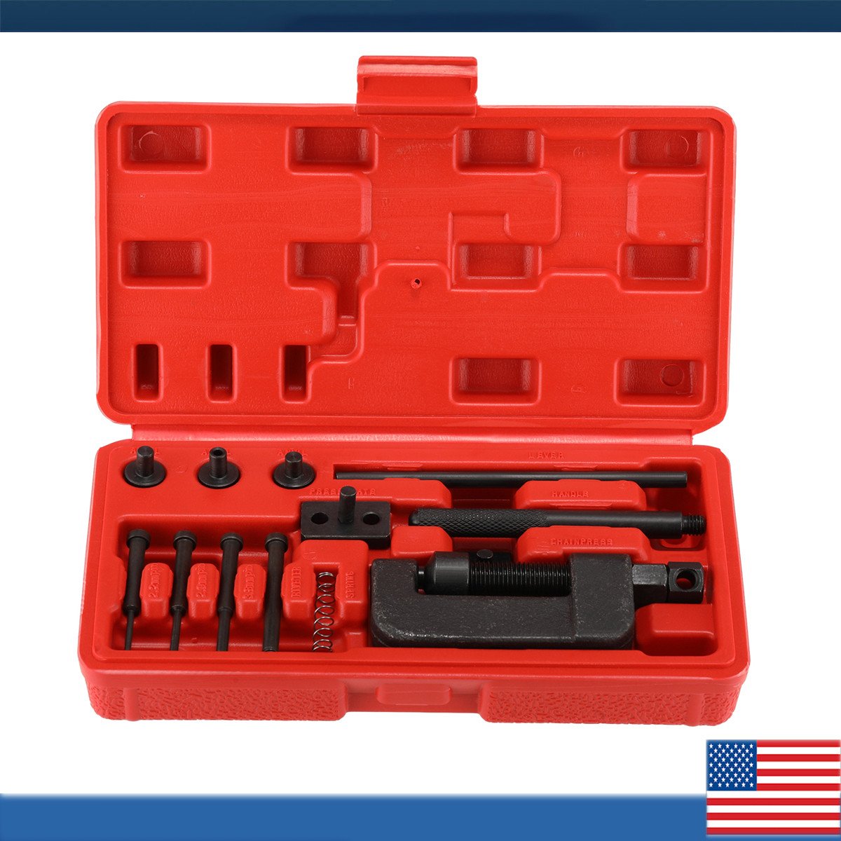 13PC Chain Cutter Rivet Tool Set Riveting Breaker ATV/Bike/Motorcycle/Cam Drive