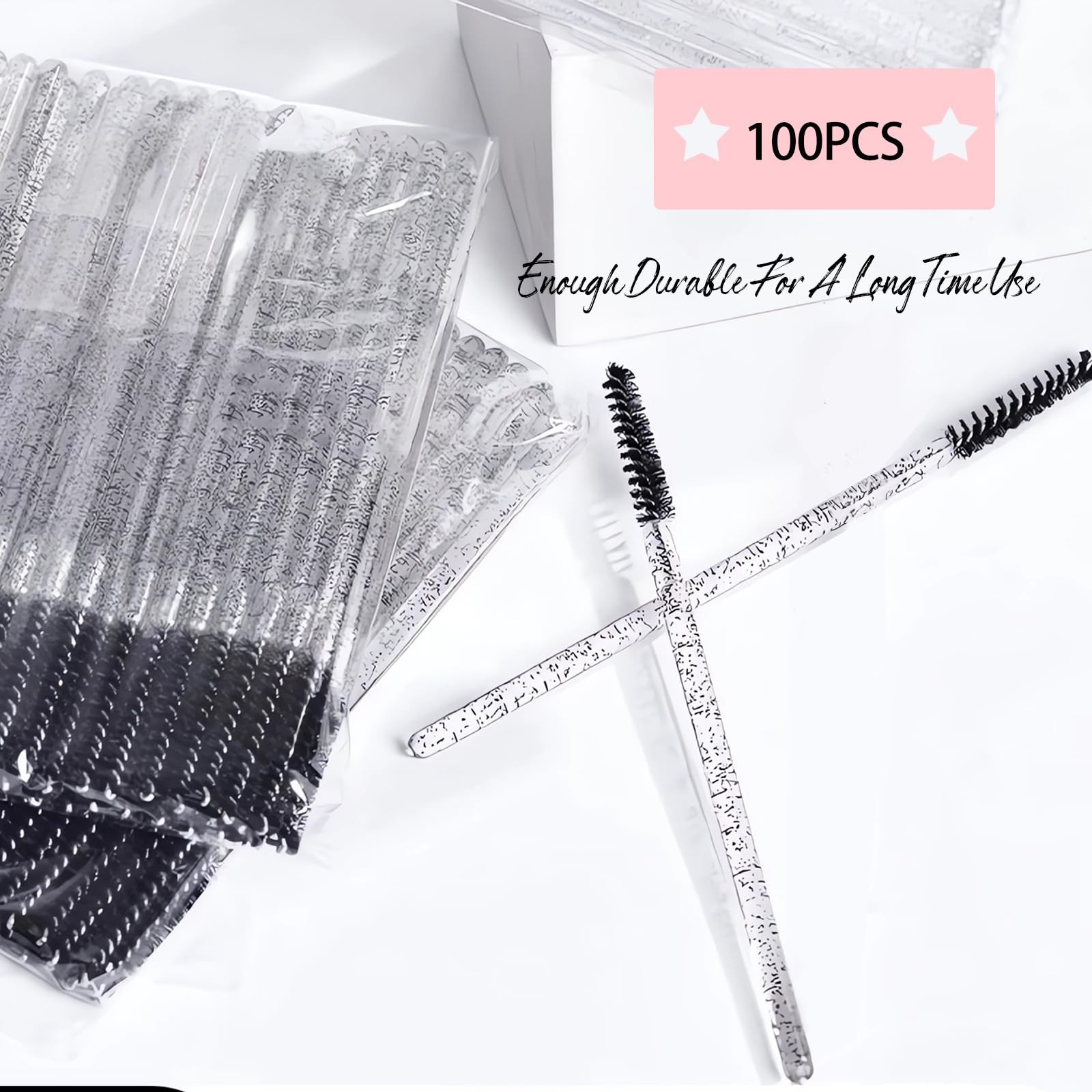 100 Pcs Mini Disposable Lash Spoolies for Eyelash Extensions and Brows