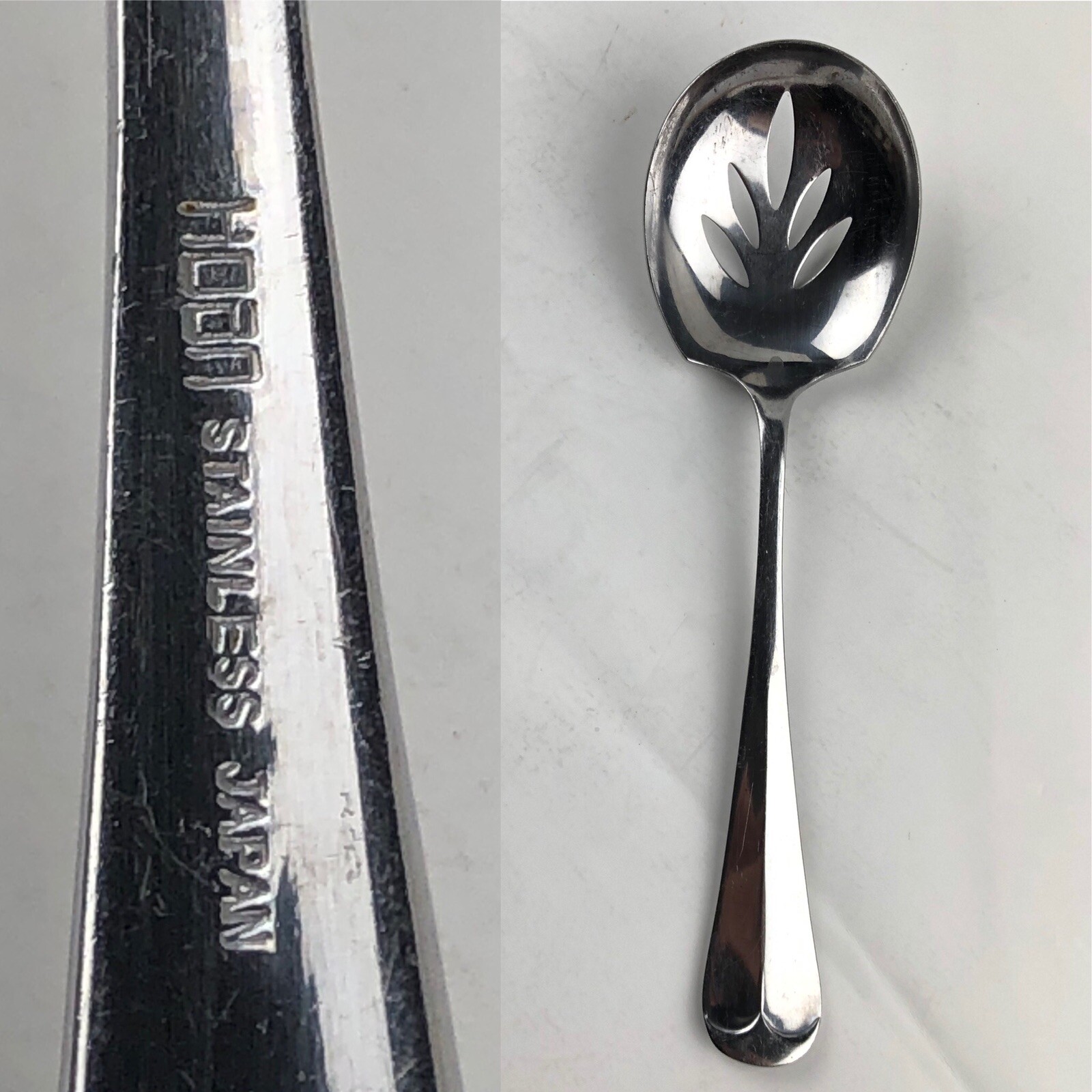 LCU86 Oyster Bay By Hoan Lifetime Stainless Steel Pierced Serving Spoon Japan