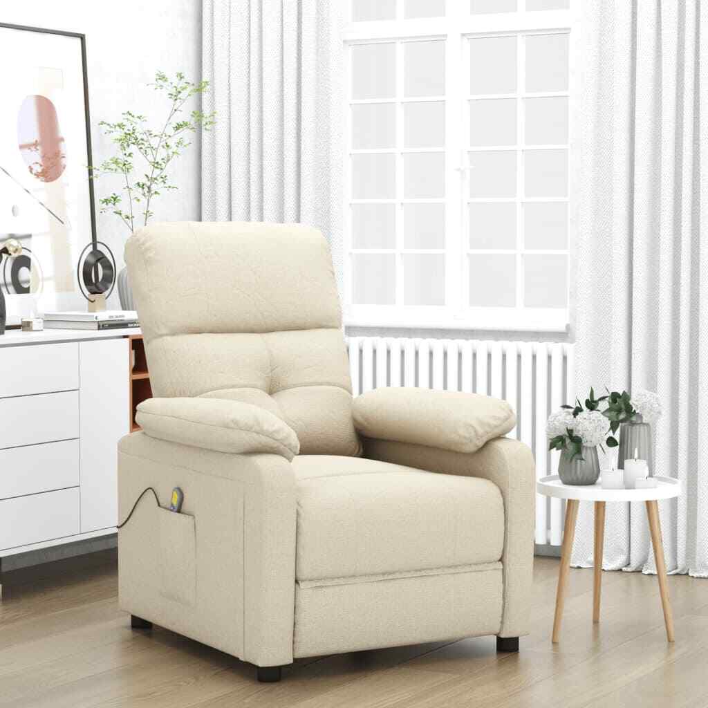 Massage Chair Leisure Adjustable Chair for Home Theater Cinema Fabric vidaXL
