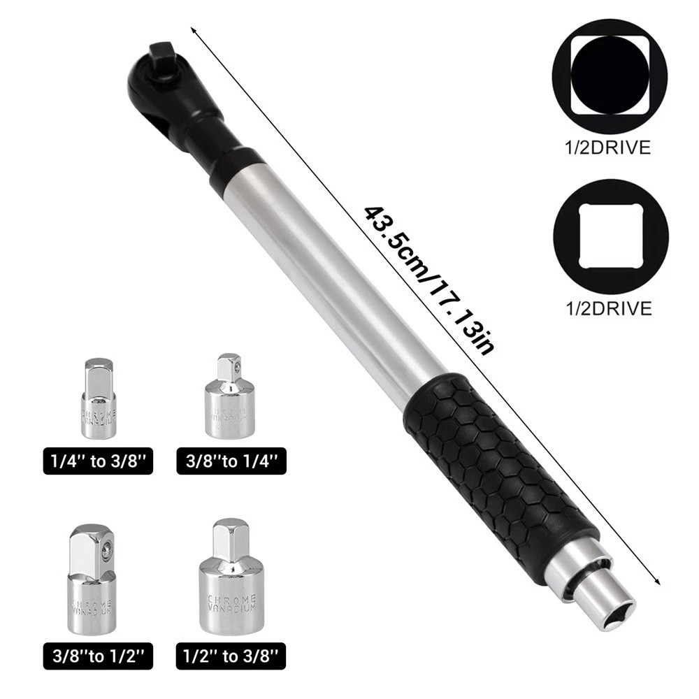 1/2" Offset Extension Wrench Impact Ratchet Extender for Electric Drill Adapter
