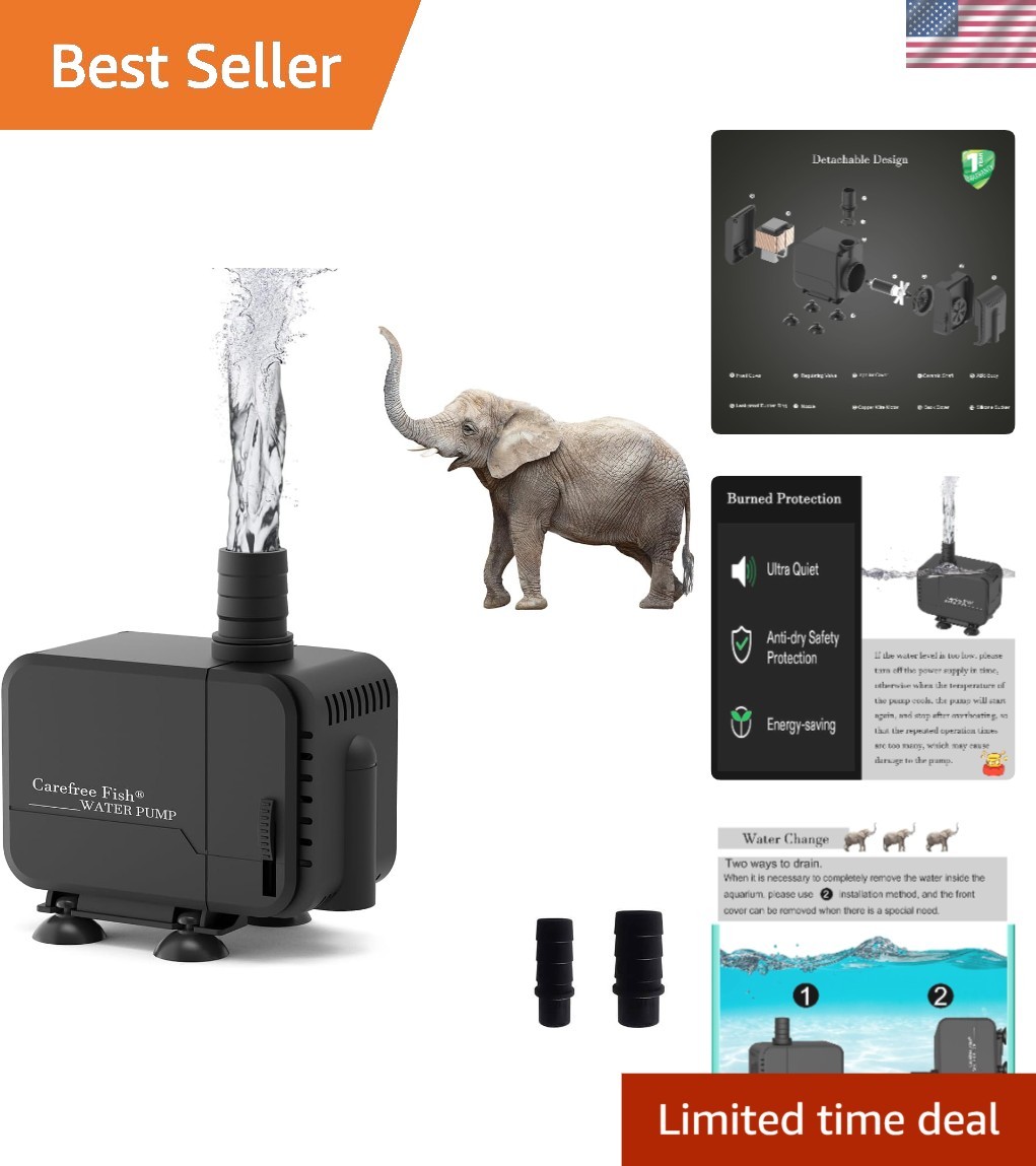 800GPH Submersible Pump for Aquariums & Fountains - Quiet & Durable Solution