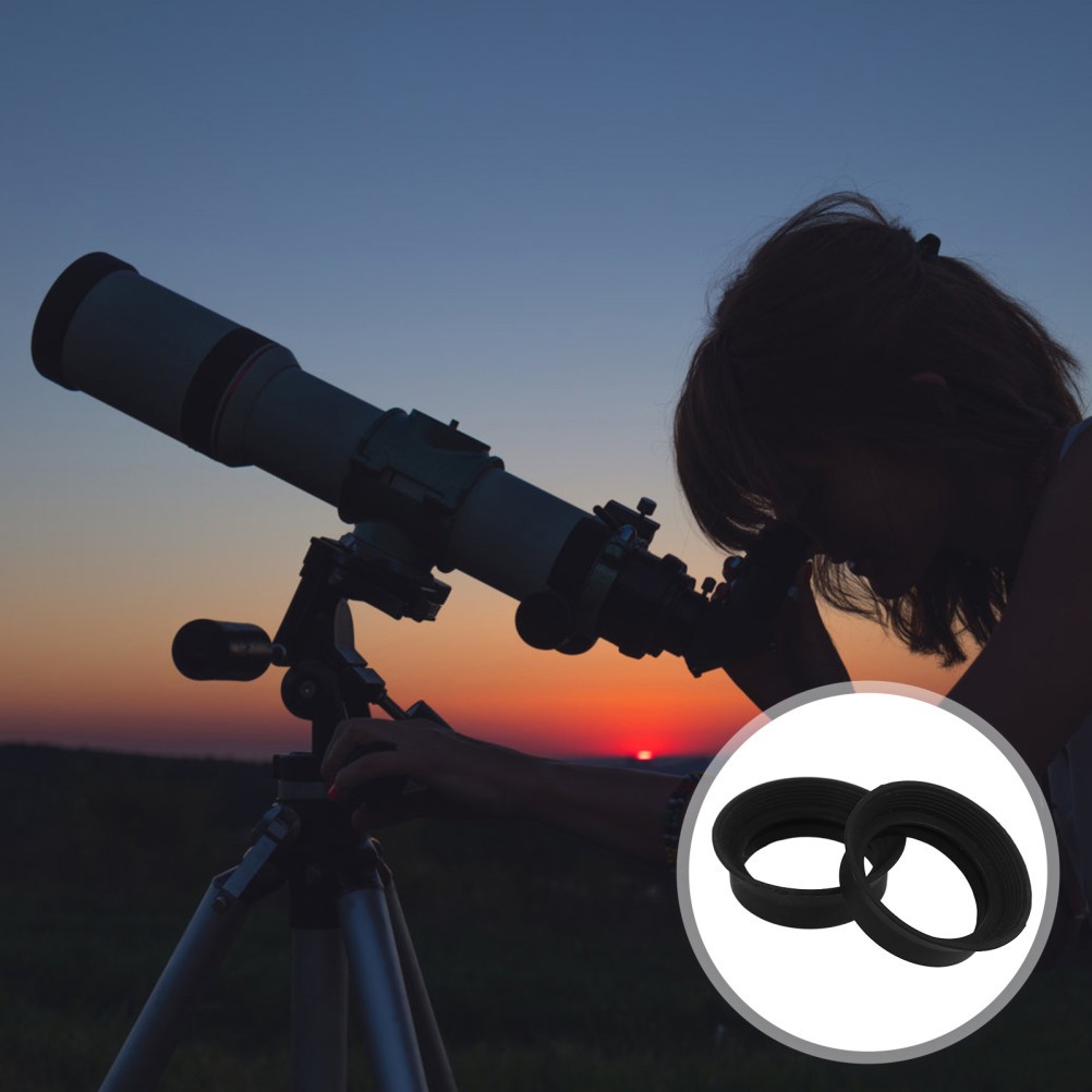 2Pcs Adjustable Rubber Telescope Eyepiece Guards Black Durable Light Filter