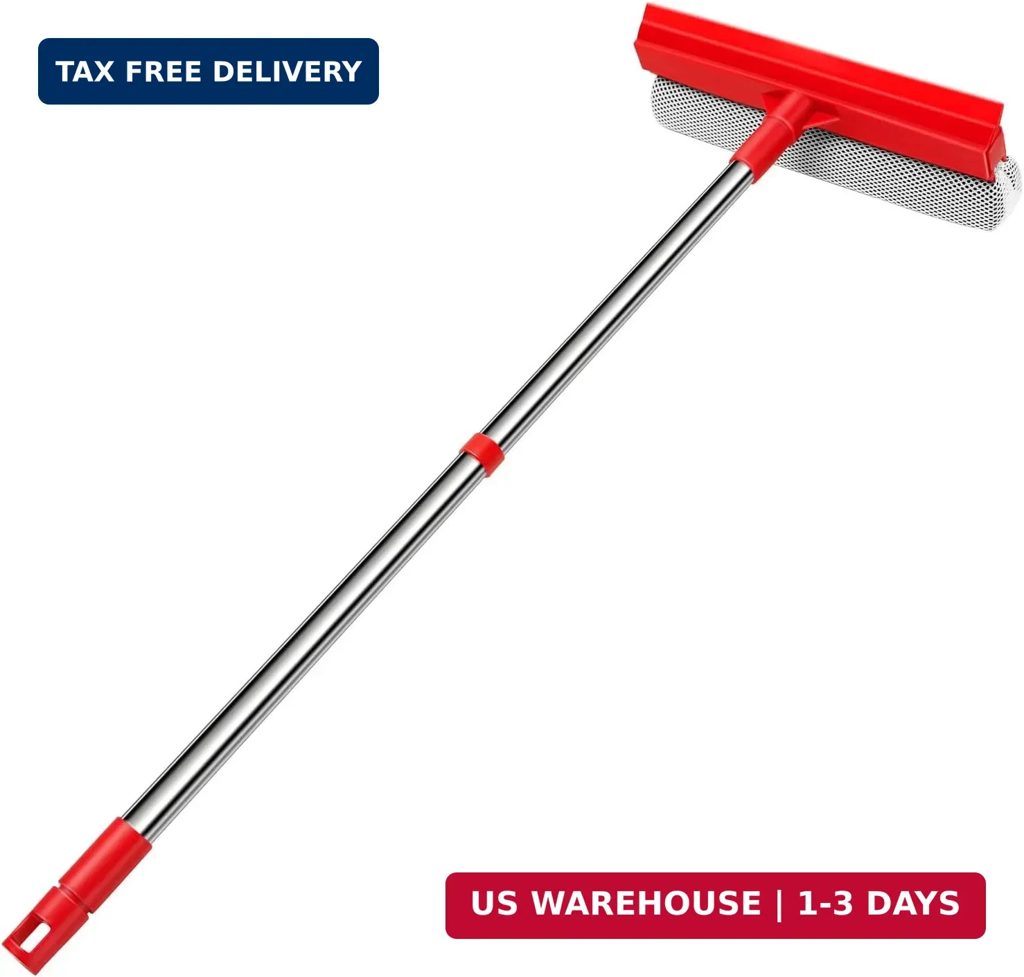 Window Squeegee with 18.5"-28.5" Retractable Handle, 2-in-1 Squeegee for Window