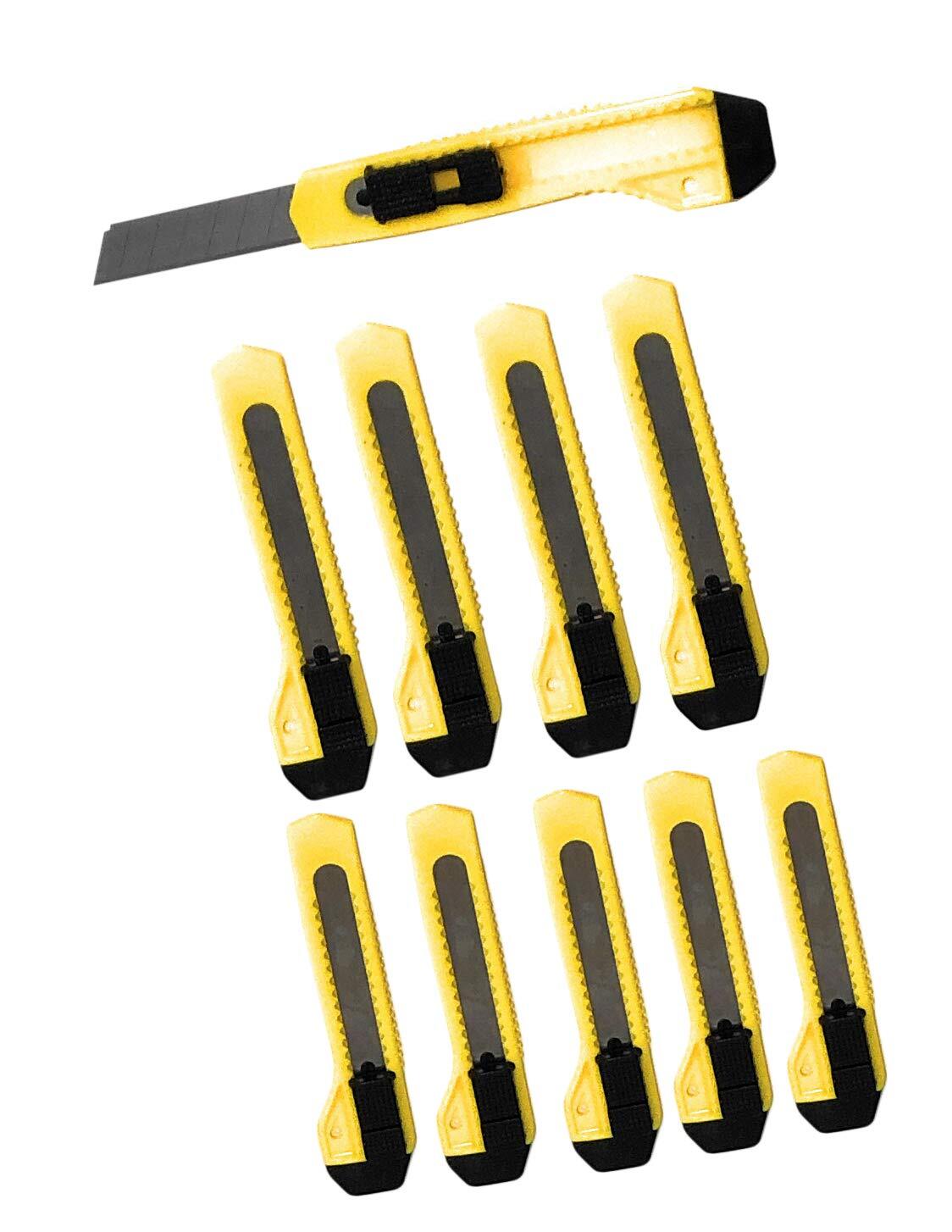 Lot of 10 Recommended Box Cutters Utility Knife Set - Heavy Duty 6" Utility