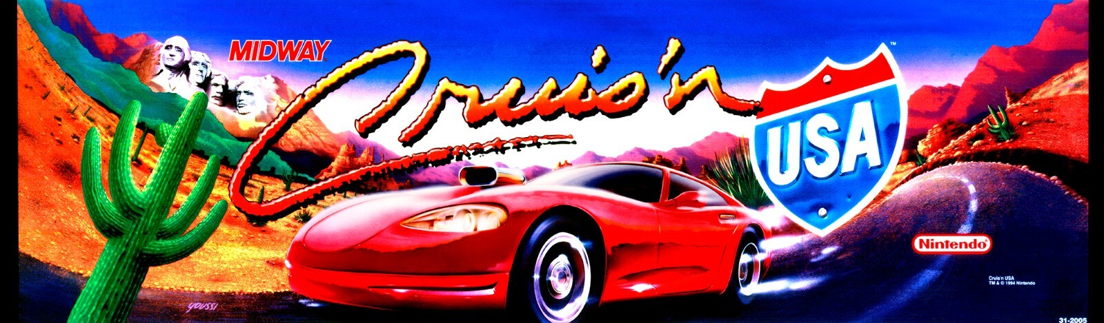 Cruisin (Cruis'n) USA Arcade Marquee  Header/Backlit Sign