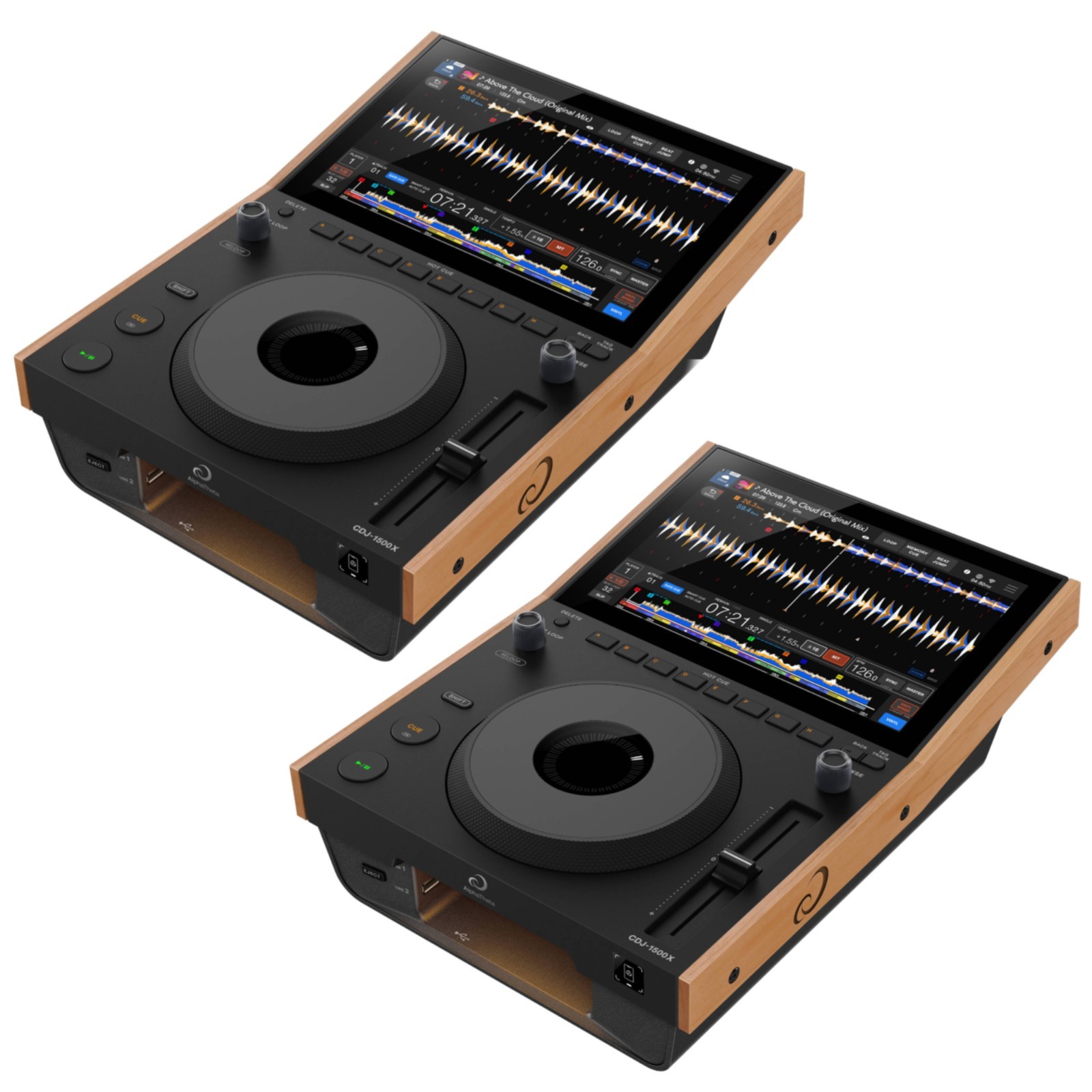 2 x AlphaTheta CDJ-1500X Compact High Resolution Professional DJ Multiplayer