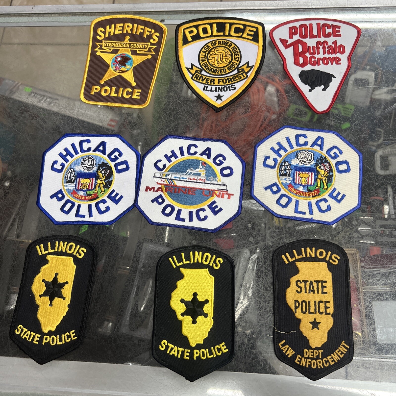 Illinois State County Sheriff’s Police Marine Law Patch Bundle Lot x9