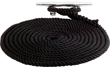 Sea-Dog Twisted Nylon Dock Line, 3/8" x 10', Black, 301110010BK-1