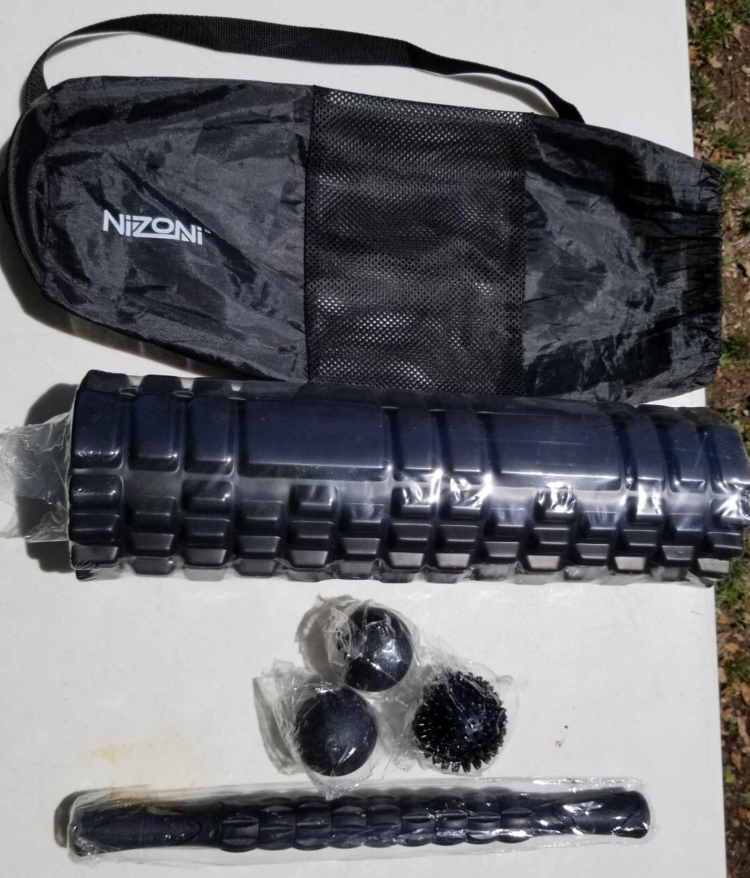 Nizoni 5-in-1 Deep Tissue Foam Roller Set w/ Shoulder Tote Bag Brand New