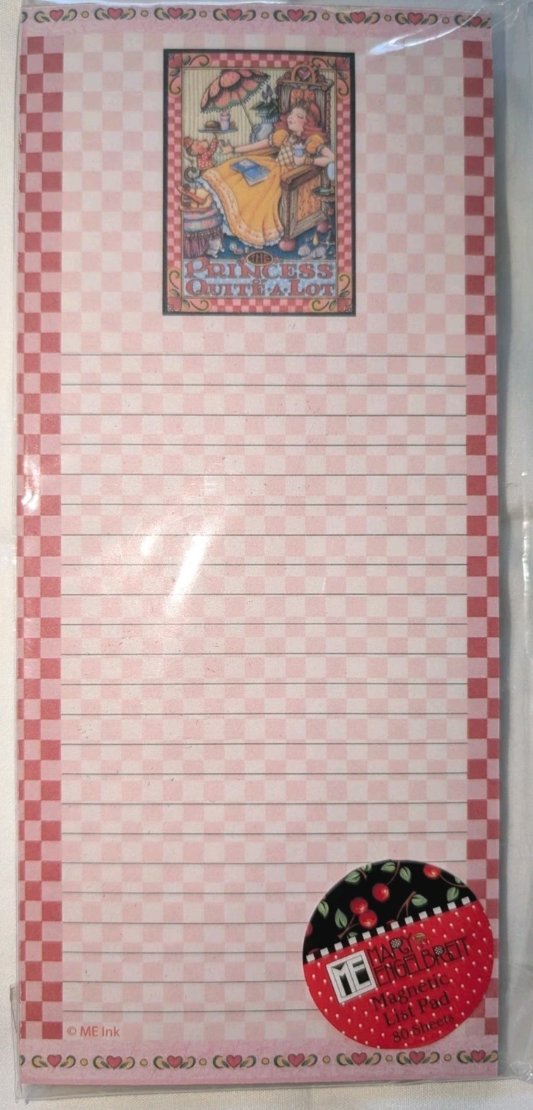 Vintage Mary Engelbreit Magnetic List Pad NEW Sealed 80 Sheet Princess Quite Lot