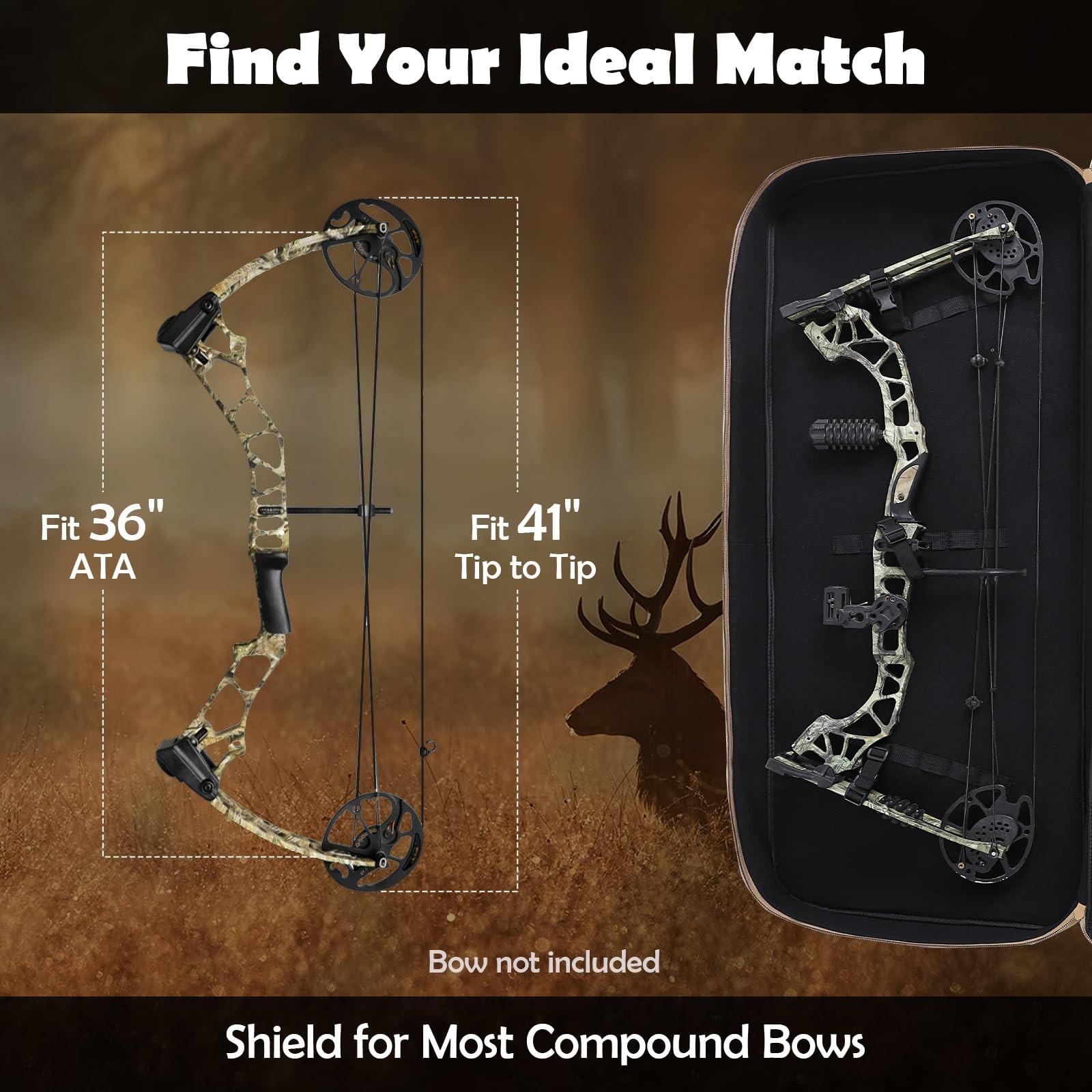 VIEW Bow Case - Protects Your Compound Bow - Features Large Compartment, Soft