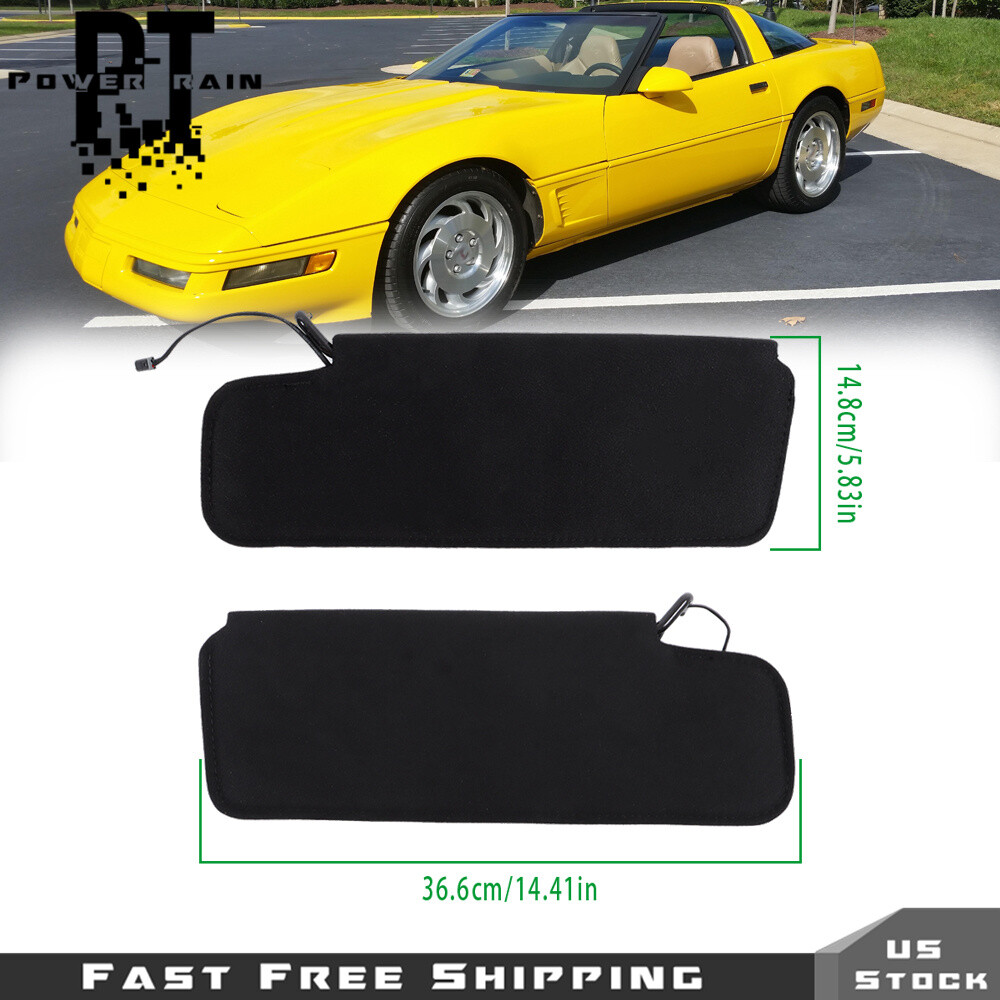 For 1984-1996 Chevy Corvette C4 New Sun Visor Pair W/Vanity Mirror LED Light