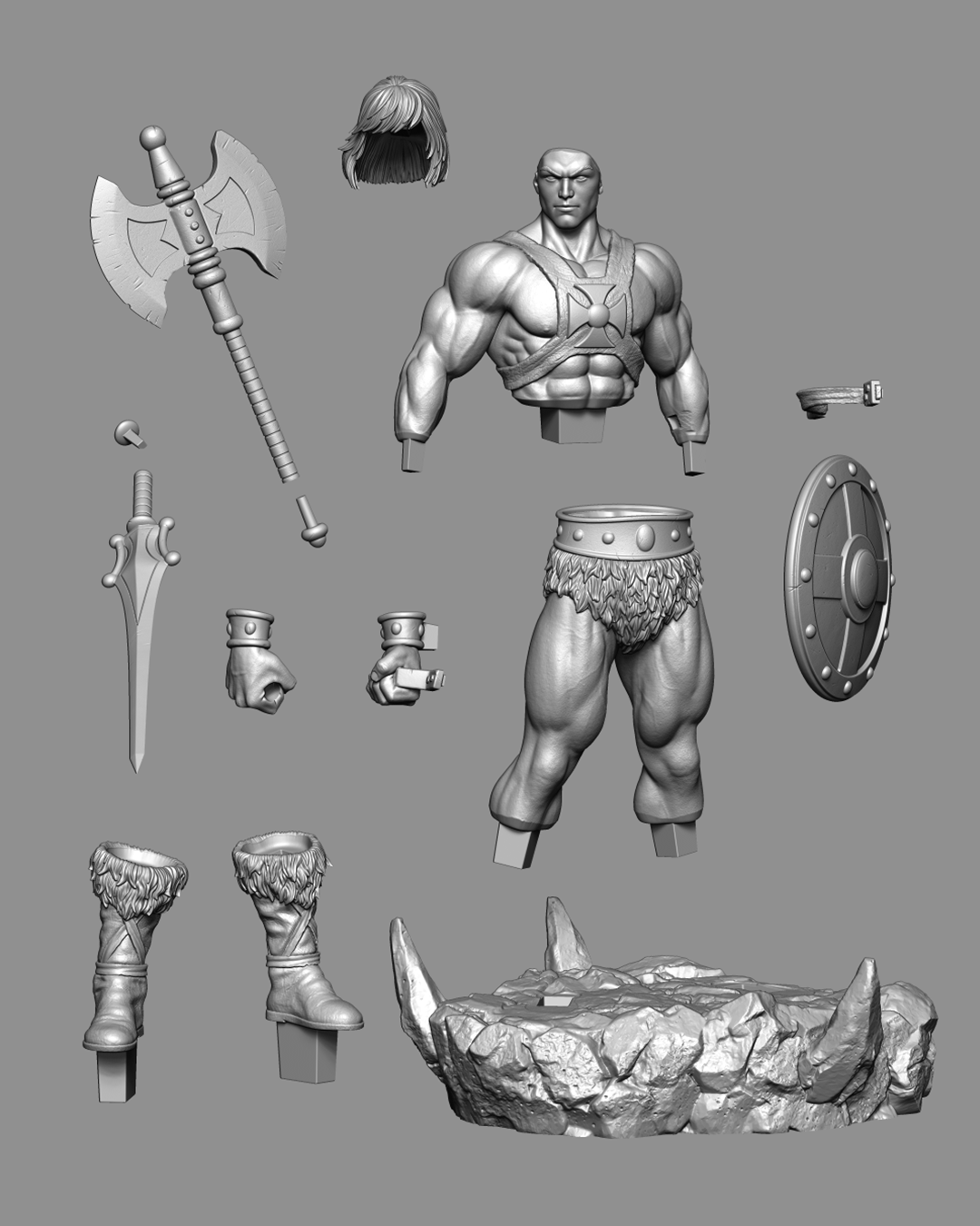 UNPAINTED He-Man Masters of the Universe 3d Printed Model Kit