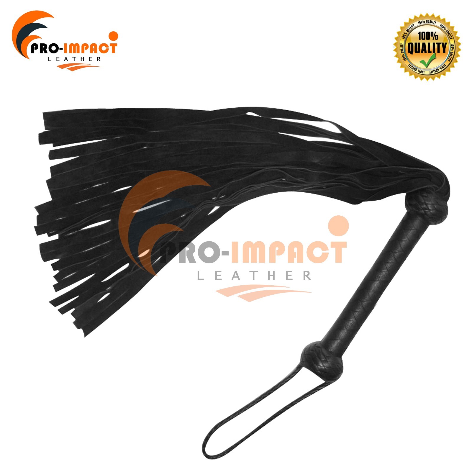 Real Cowhide Suede Leather Black Flogger 25 Tails Spanking Whip Heavy Duty