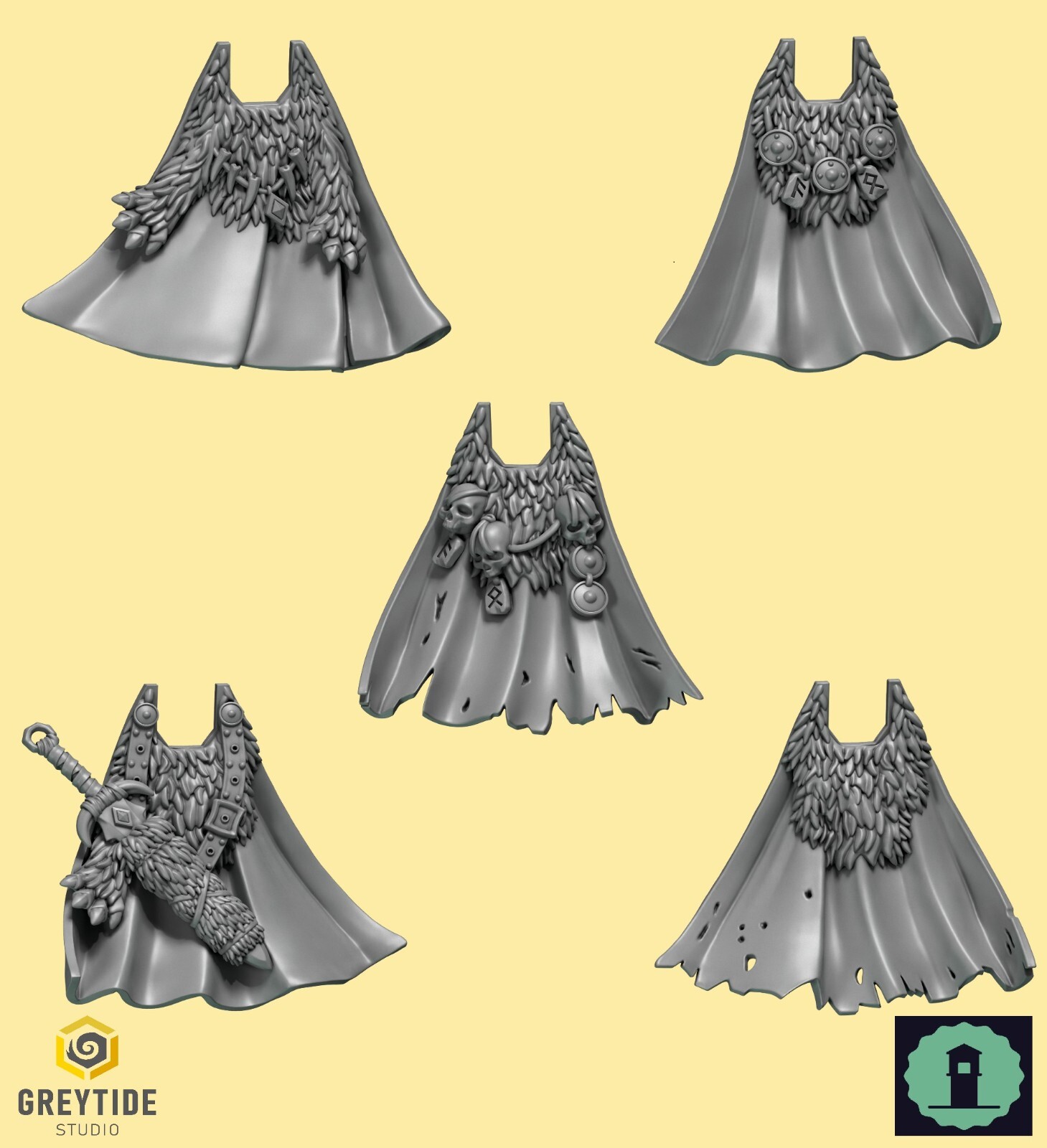 Space Wolves Cloaks   - BITS MULTILISTING - Greytide Studio - Primal Hounds