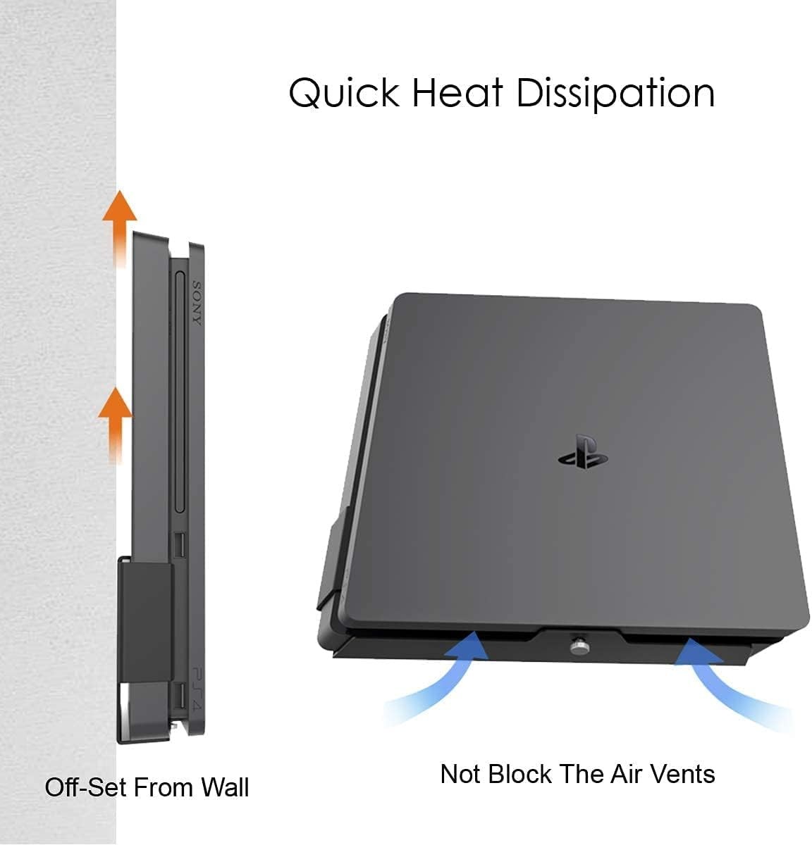 For Sony PS4 Slim Wall Mount Bracket Metal Holder Space Saving Console Stand