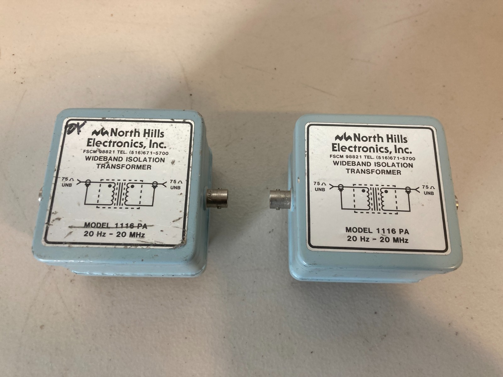 Lot of 2 North Hills 1116 PA Wide Band Isolation Transformer
