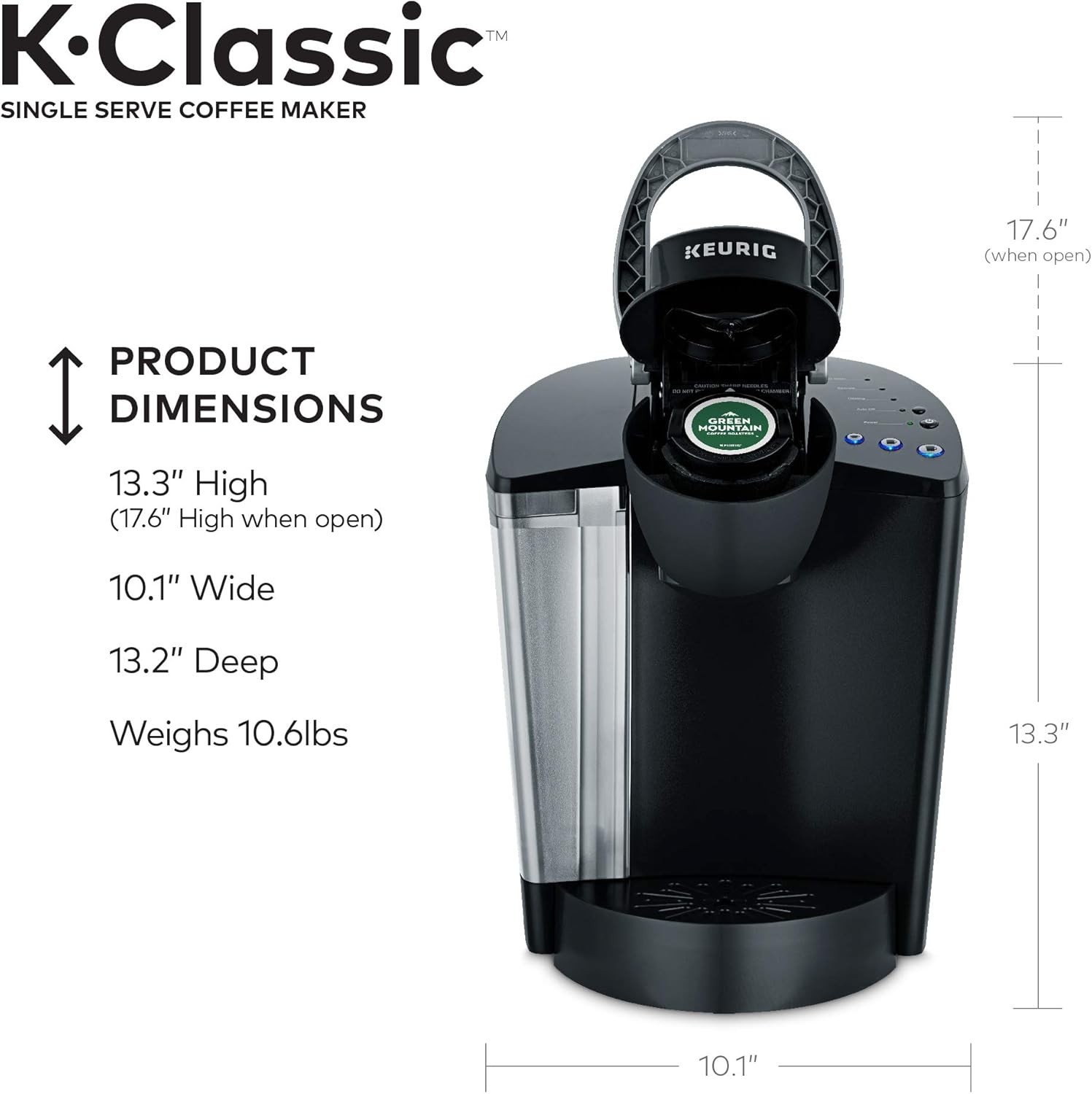 Keurig K50 K-Classic Single-Serve K-Cup Pod Coffee Maker - Black (Open Box)