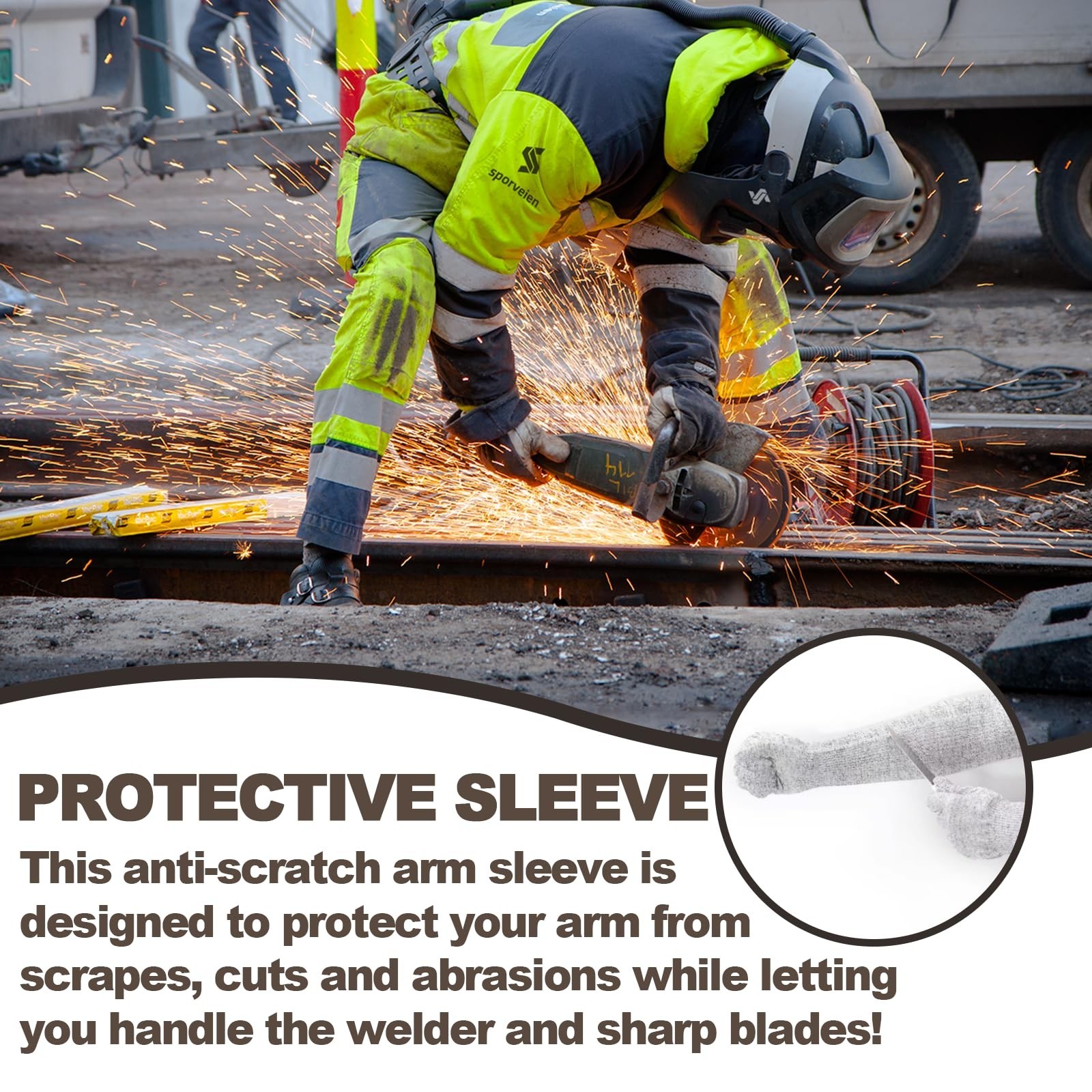 1 Pair Cut Resistant Sleeves for Arm Work Protection Safety, Protective Sleev...