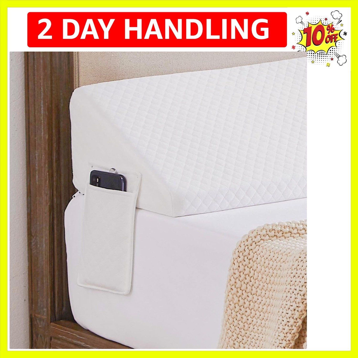 Queen Size（60"x6.5"x5"） Bed Wedge Pillow for Headboard - Upgraded Bed Gap Fil...