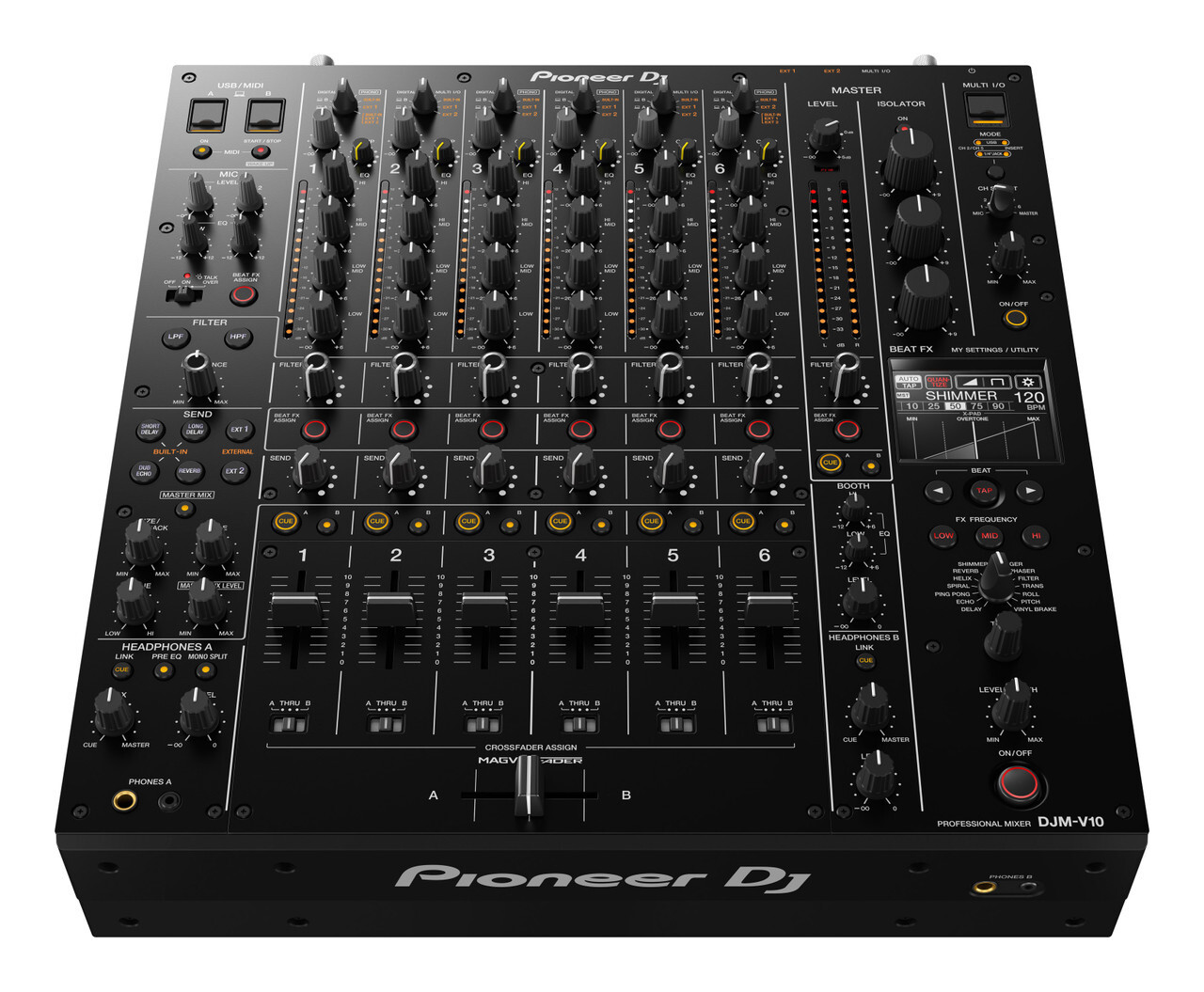 Pioneer DJM-V10 6-Channel DJ / Club Mixer Rekordbox, Serato & Traktor DVS-Ready