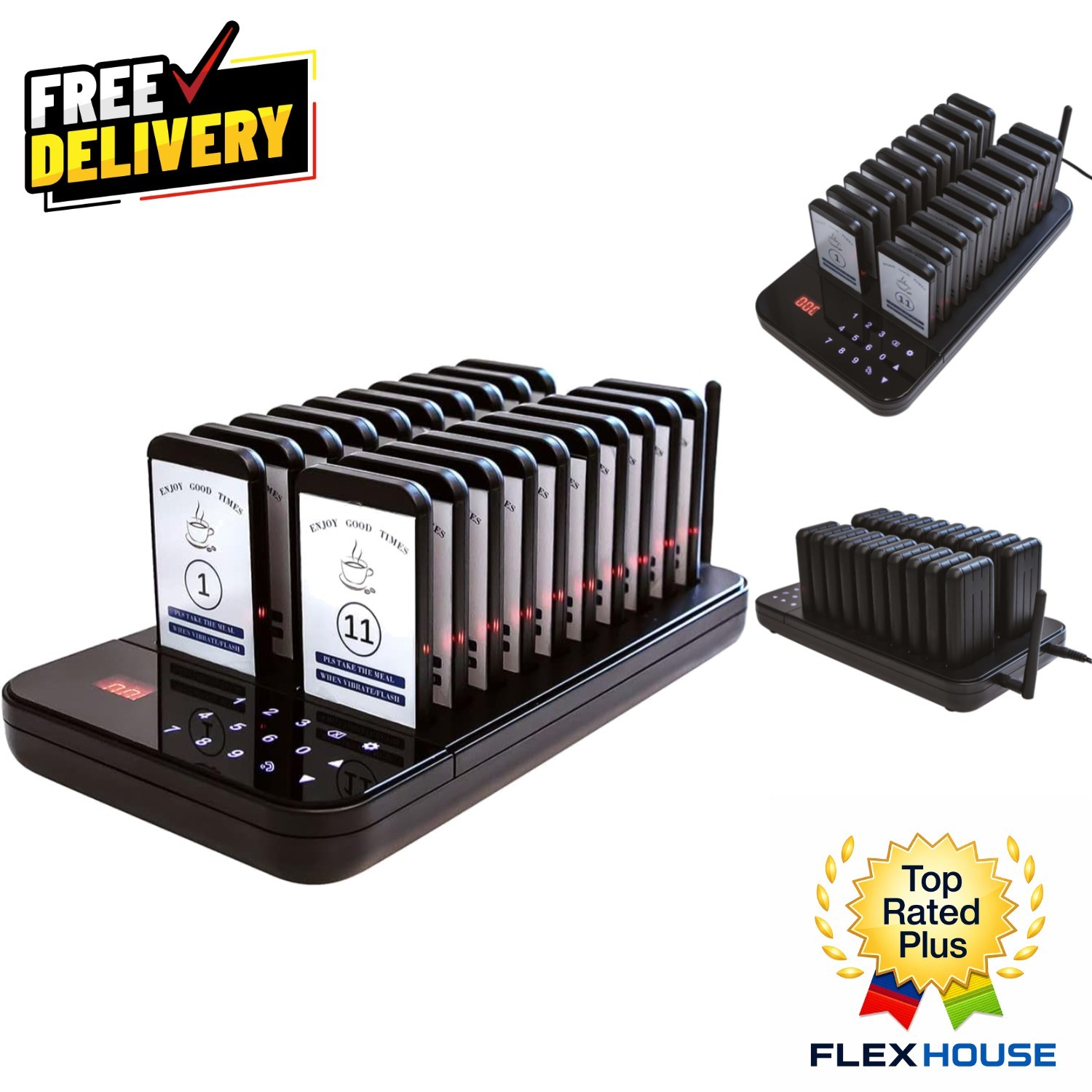 Wireless Restaurant Pager System with 20 Beepers for Efficient Guest Management