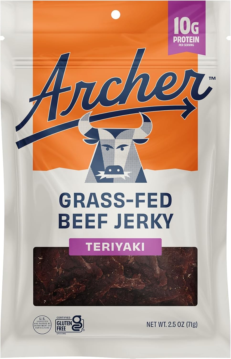 Archer Jerky Grass Fed Beef Jerky - Beef Protein Sna Pa, Teriyaki