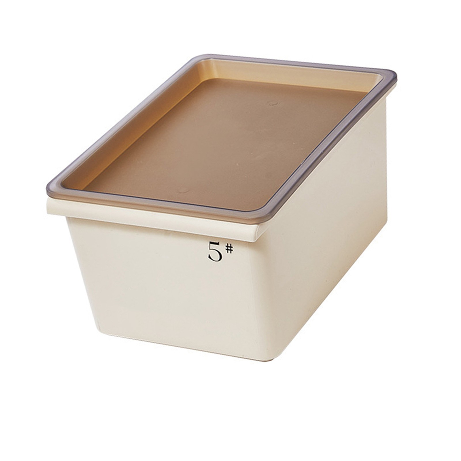 Storage Bin Plastic Box with Lid Stackable Cream Style Ample Capacity Grooved Bo