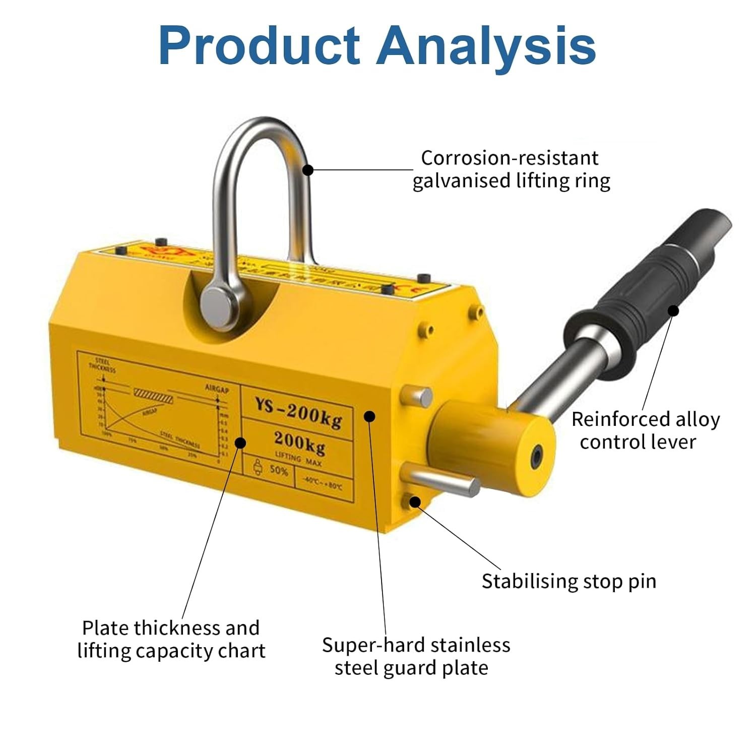 Robust 440 lb Magnetic Lifter with Chrome Hook – Effortless Lifting Solutions