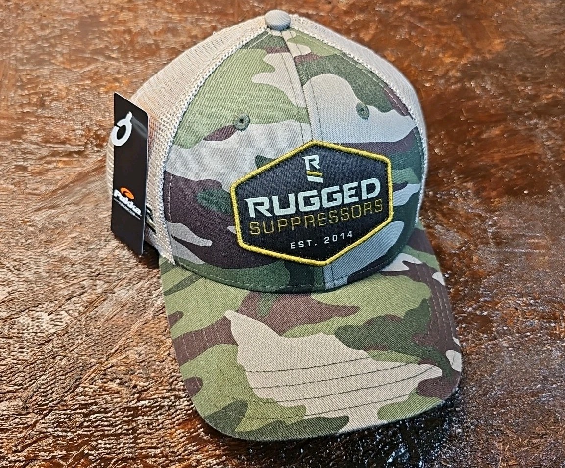Rugged Suppressors Camo Trucker Hat Cap Firearm Swag New