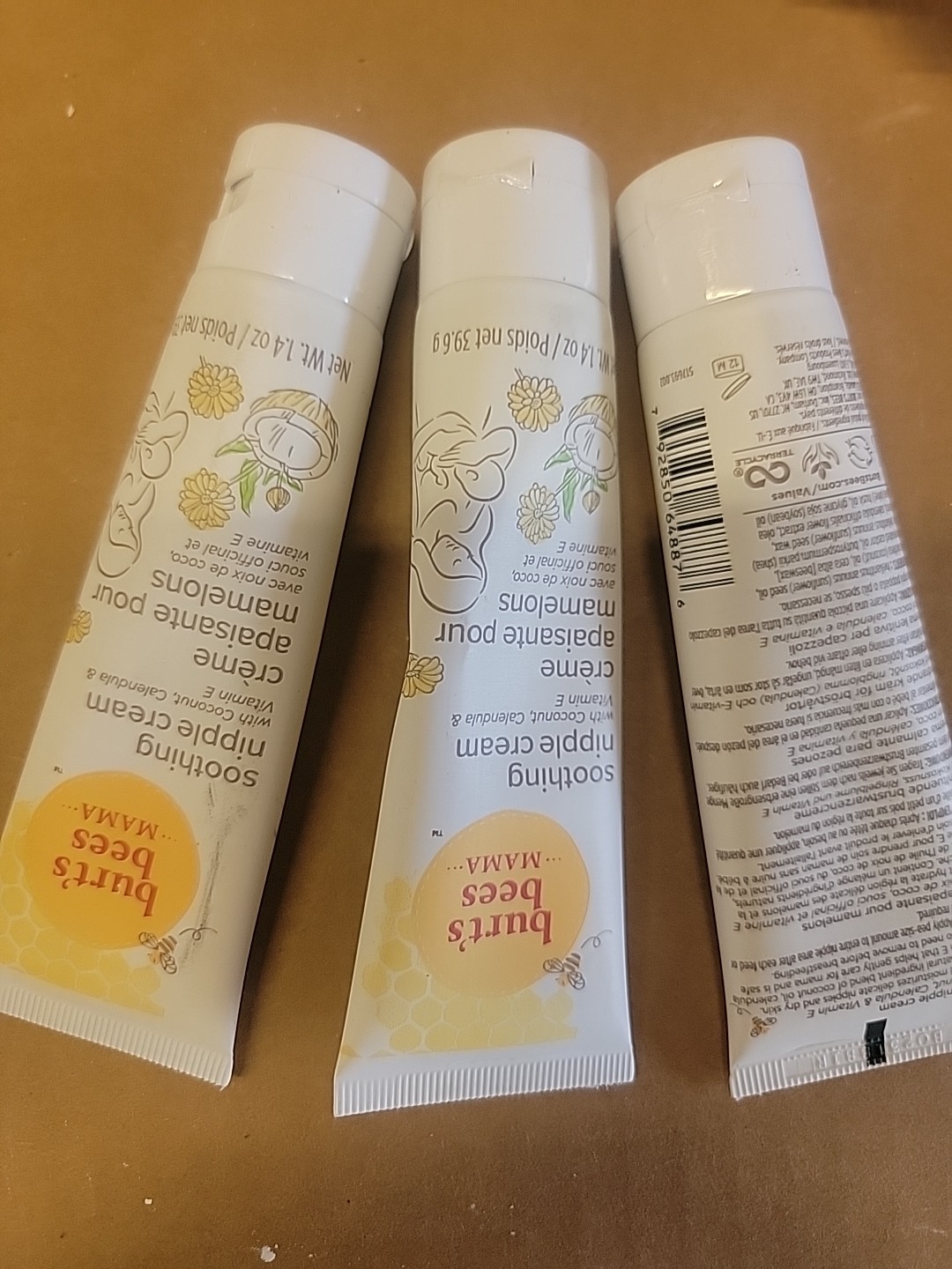Lot of 3 Burts Bees Mama Soothing Nipple Cream with Coconut, Calendula 1.4 Oz