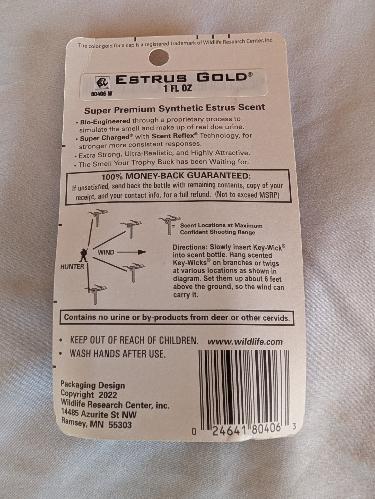 Wildlife Research Center Estrus Gold Synthetic 1 fl oz Hunting Scent