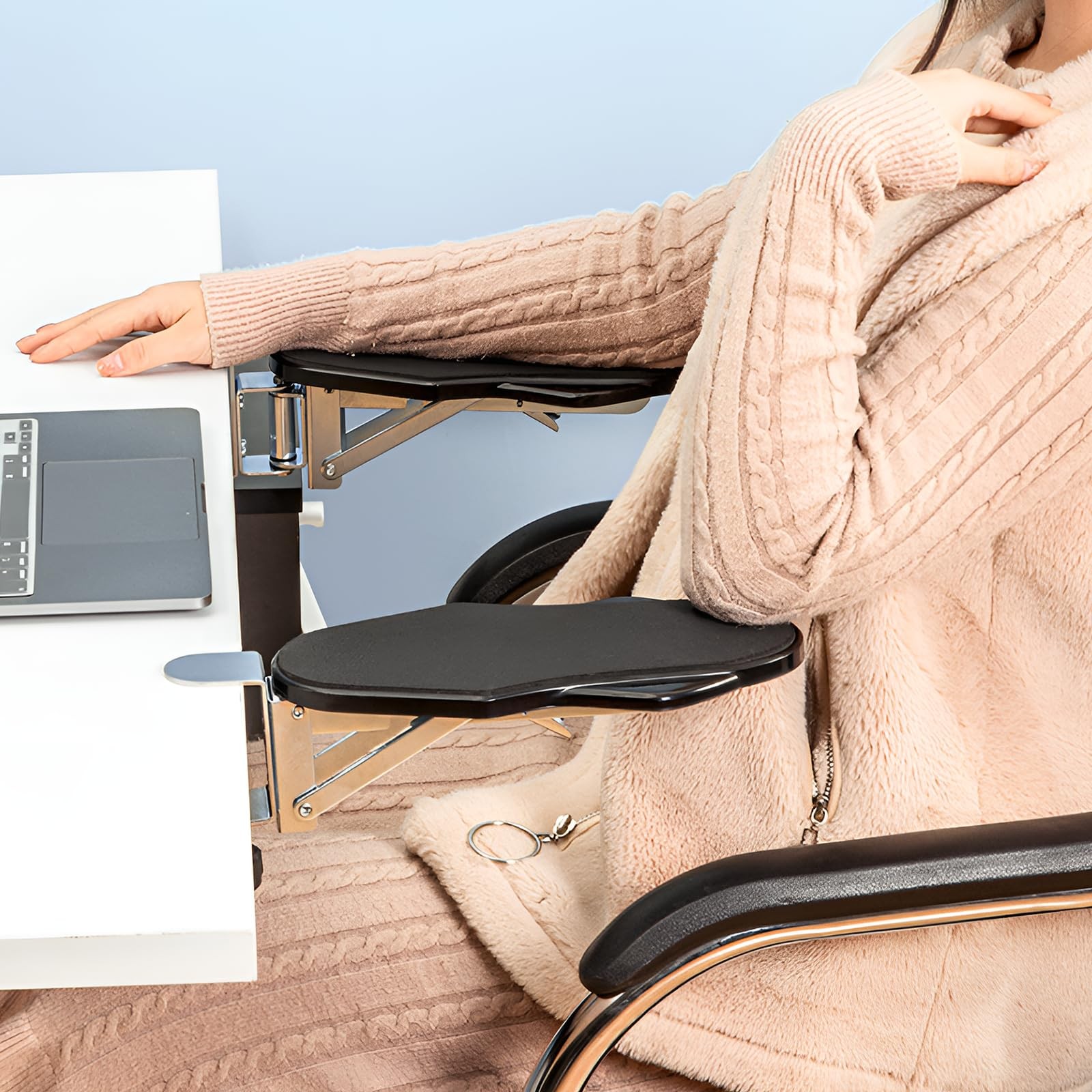 Arm Rest for Desk, Ergonomic Foldable Elbow Rest for Computer Desk, Adjustabl...