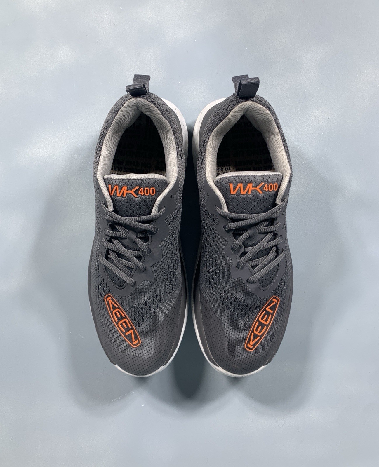 KEEN WK400 Walking Sneaker Shoes Steel Grey Orange 1027470 Men's 11