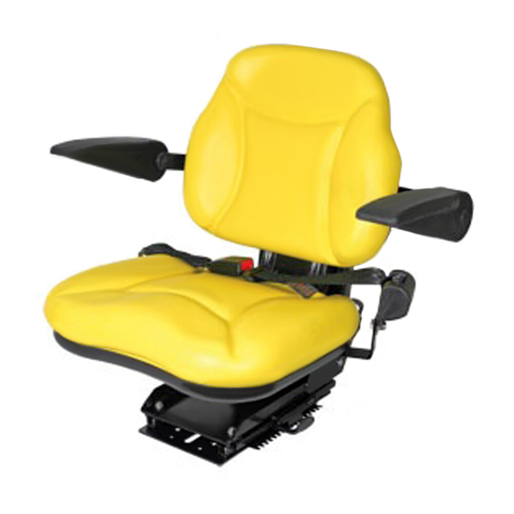 Universal Big Boy Suspension Tractor Seat with Armrests -Yellow