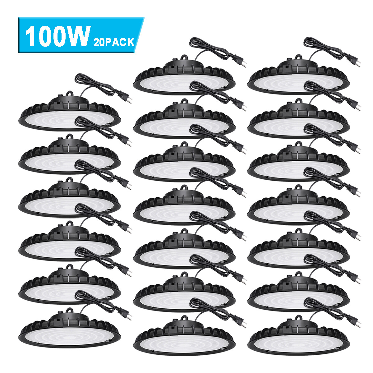 20Pcs 100W Led UFO High Bay Light Commercial Industrial Factory Warehouse Light